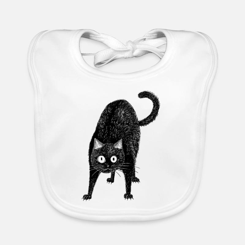 Black cat Organic Baby Bibs