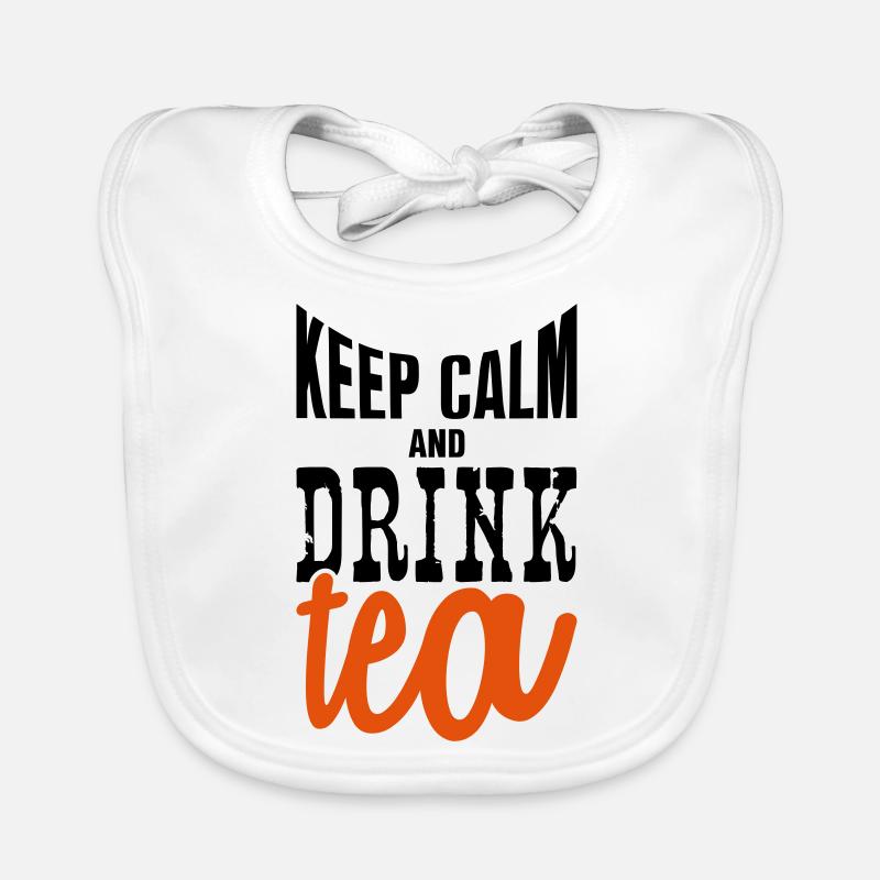 keep calm and drink tea Baby Bio-Lätzchen
