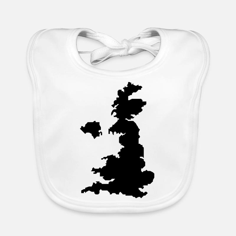 united kingdom uk map - Bavoir bio Bébé - blanc