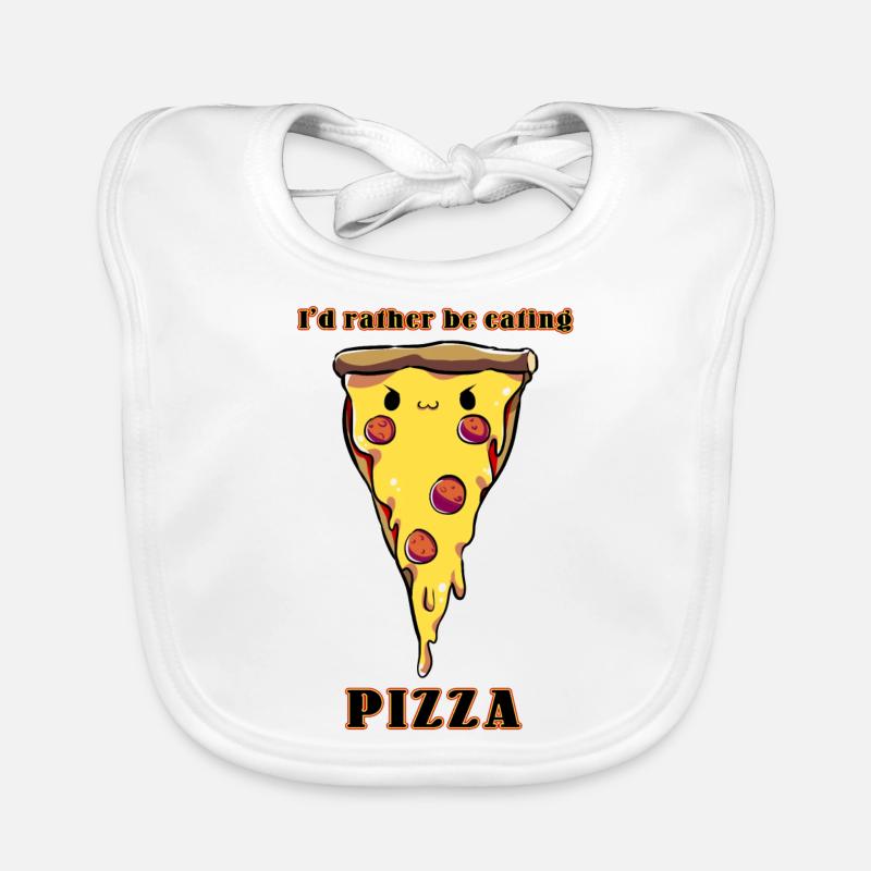I'd rather be eating pizza Organic Baby Bibs