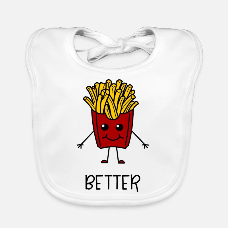 French Fries Better Partnerlook Organic Baby Bibs