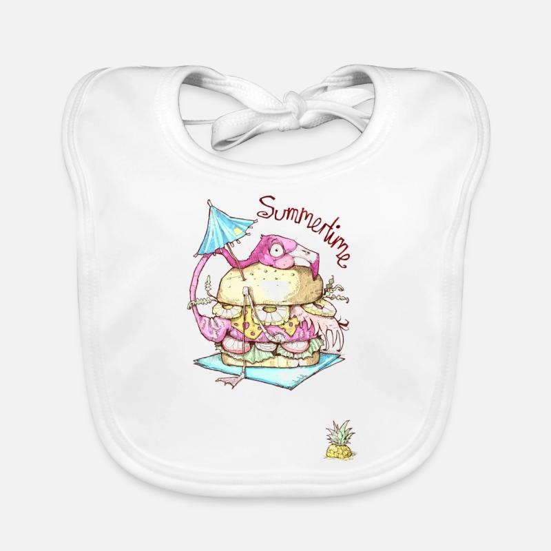 Flamingo Burger - Summertime Organic Baby Bibs