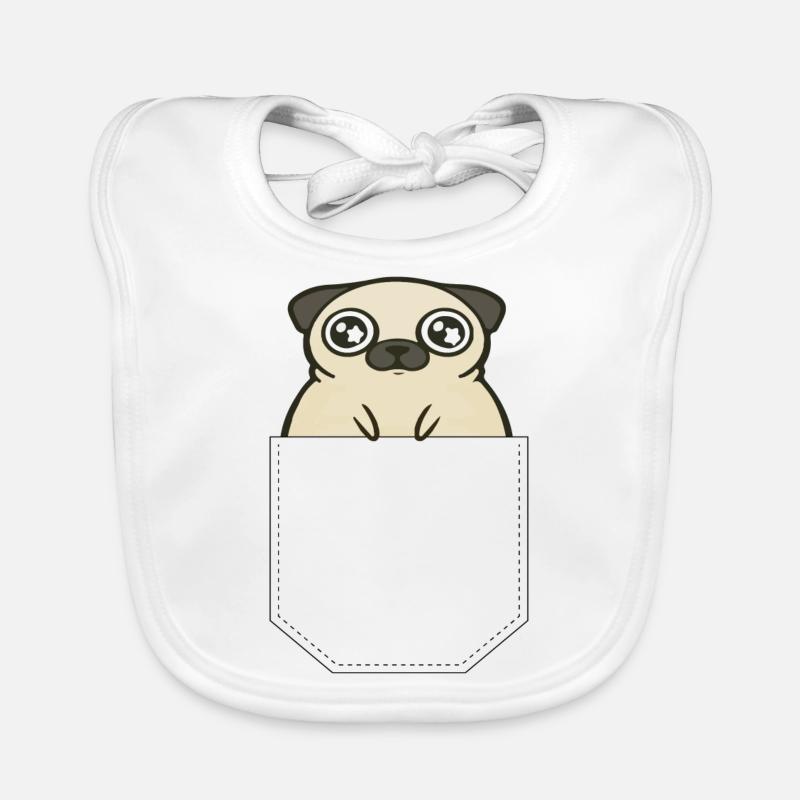 Poche poitrine avec idée cadeau carlin Bavoir bio Bébé