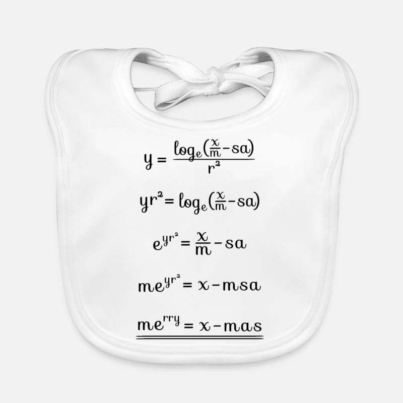 Christmas X-Mas Math Nerd Geek Gift Formula - Organic Baby Bibs - white
