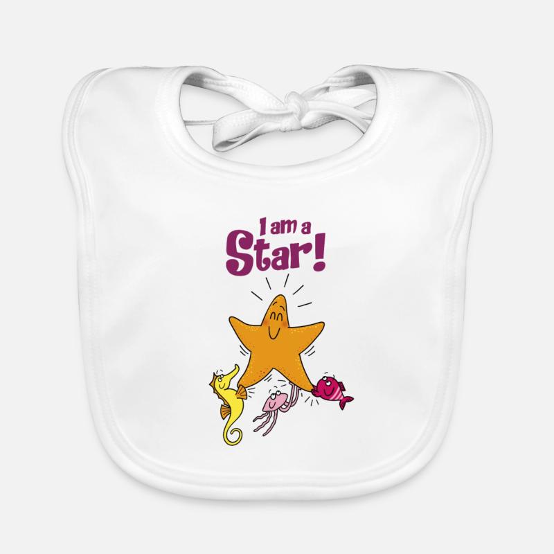 STAR / STAR - Bavoir bio Bébé - blanc