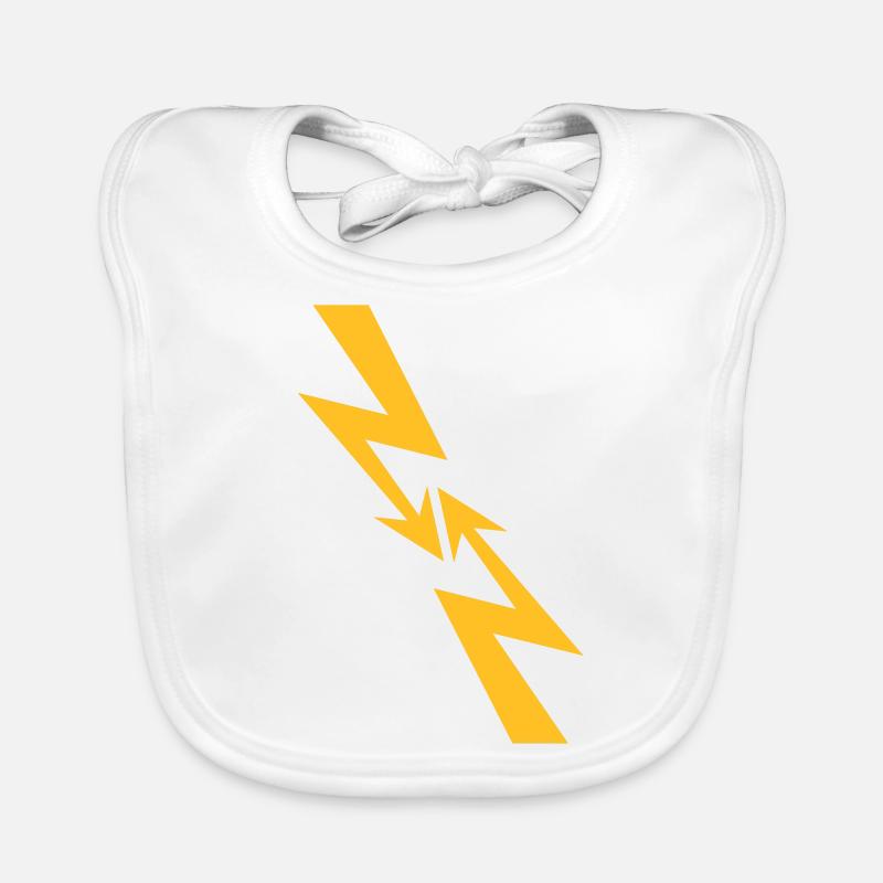 2 blitze elektrisch strom energie starkstrom achtu Baby Bio-Lätzchen