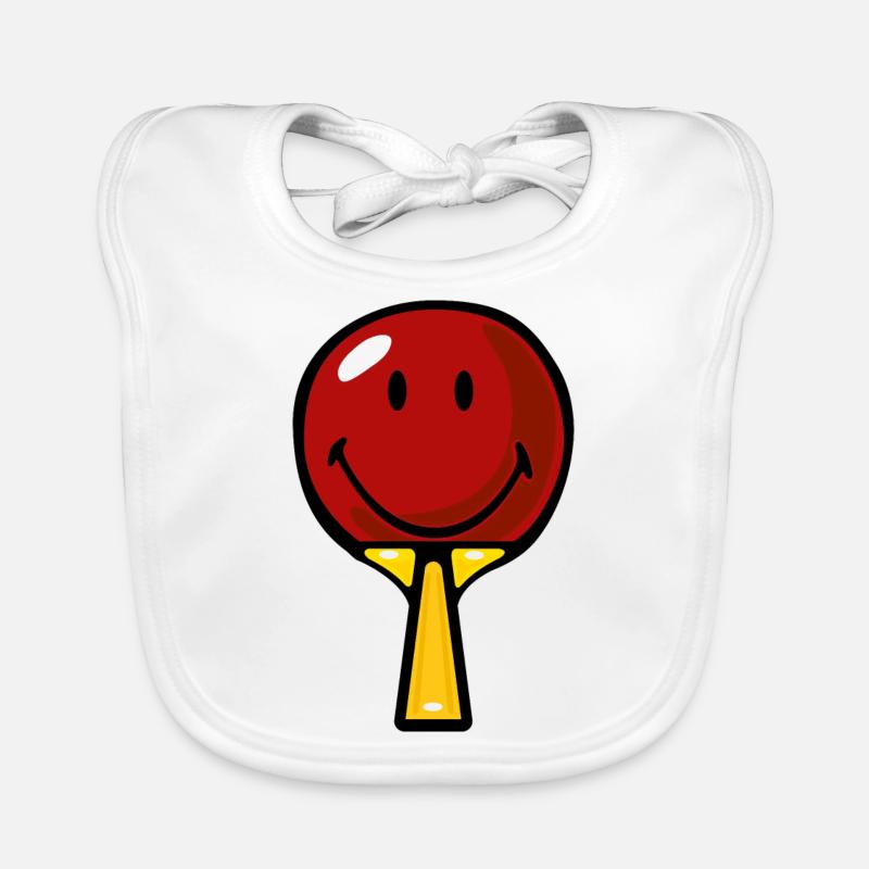 Smiley Table Tennis Racket Baby Bio-Lätzchen