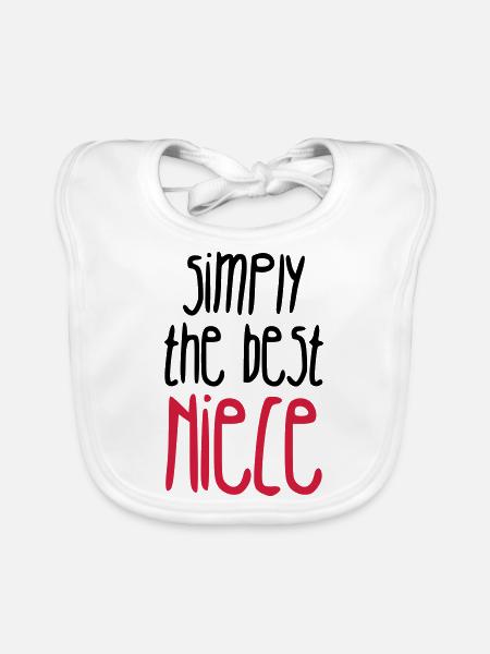 Niece Nichte Nièce Baby Bébé Family - Organic Baby Bibs - white - Front