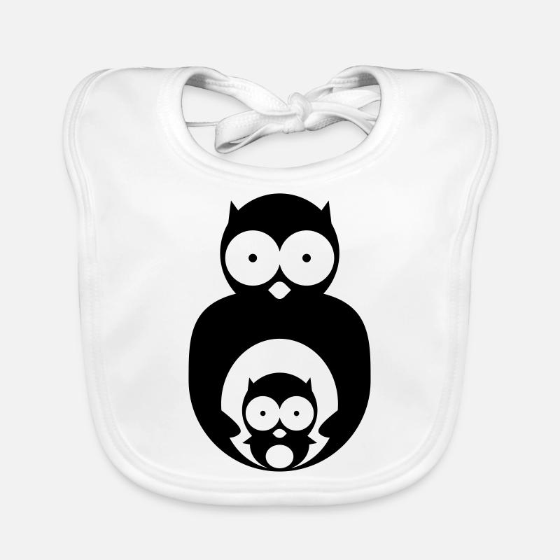 Eule mit Küken Baby Bio-Lätzchen