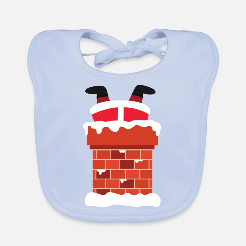 Père Noël dans la cheminée Bavoir bio Bébé