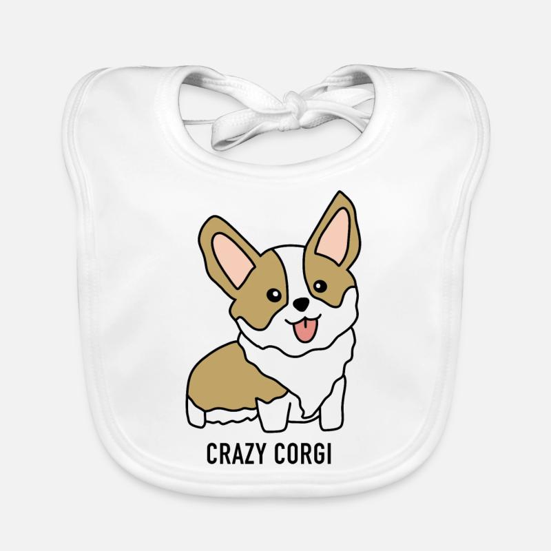 Crazy Welsh Corgi Gift Organic Baby Bibs