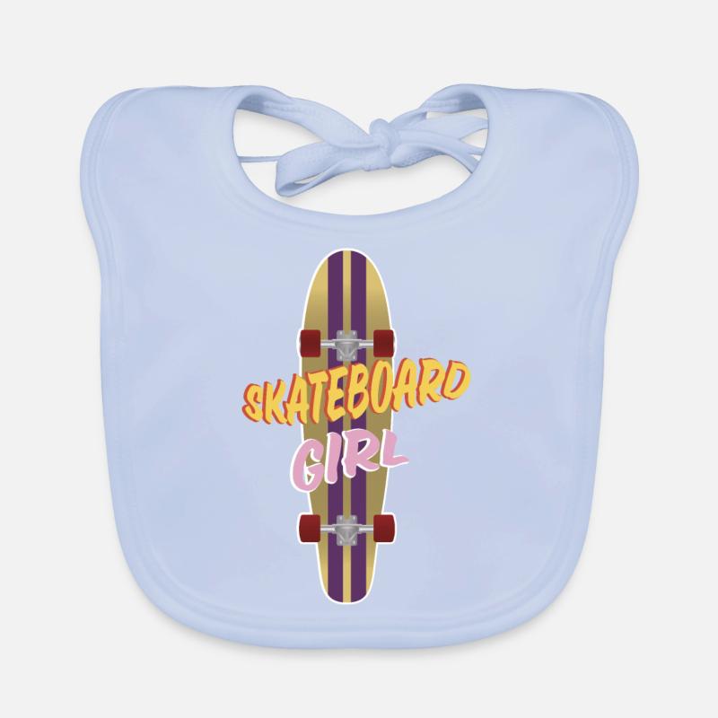 SKATEBOARD-MÄDCHEN Baby Bio-Lätzchen