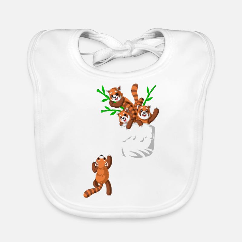 red panda pocket Organic Baby Bibs