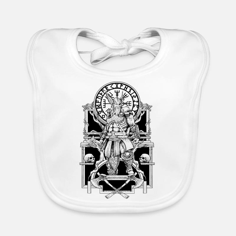 odin, thor, walhalla, valhalla, marteau, hache, Bavoir bio Bébé
