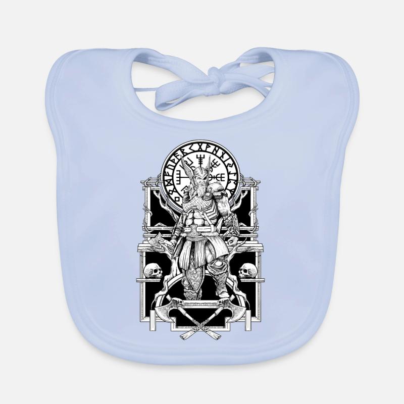 odin, thor, walhalla, valhalla, marteau, hache, Bavoir bio Bébé