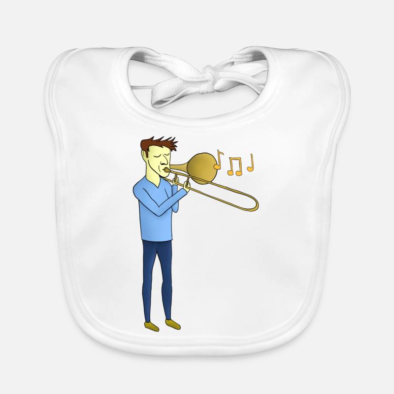 Posaunenspieler / Tromboneplayer Baby Bio-Lätzchen