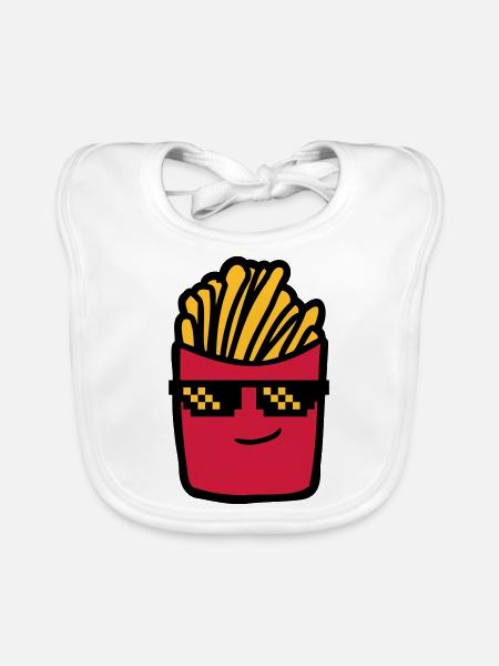 Cool French Fries - Organic Baby Bibs - white - Front