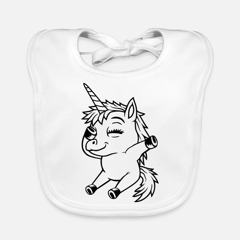 Sitzendes Dabbing Einhorn Mädchen Baby Bio-Lätzchen