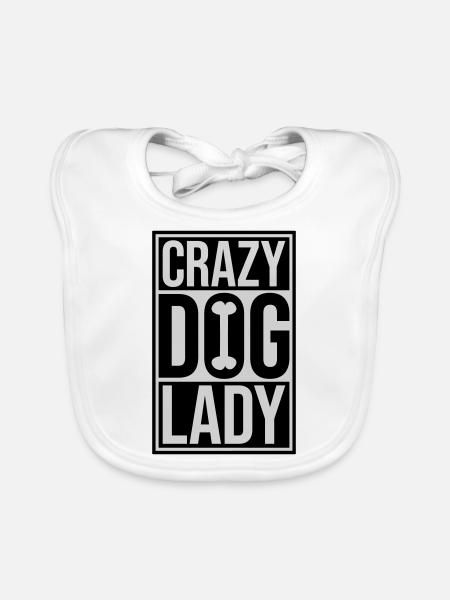 crazy dog lady quote - Organic Baby Bibs - white - Front