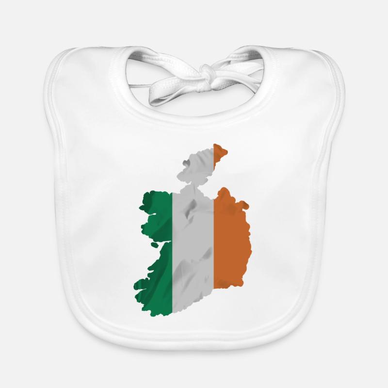 Drapeau de l’Irlande en forme de pays Bavoir bio Bébé