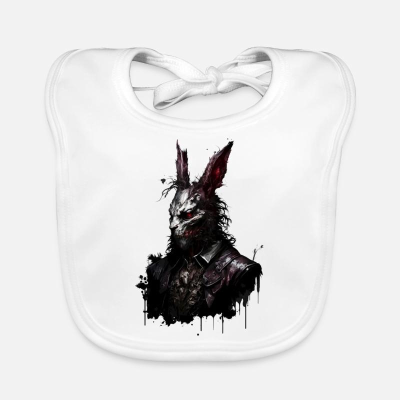 Undead Easter with suit - Organic Baby Bibs - white