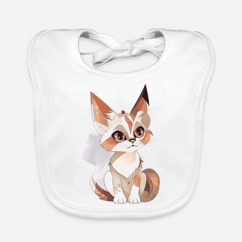 Süße Katze - Baby Bio-Lätzchen - Weiß