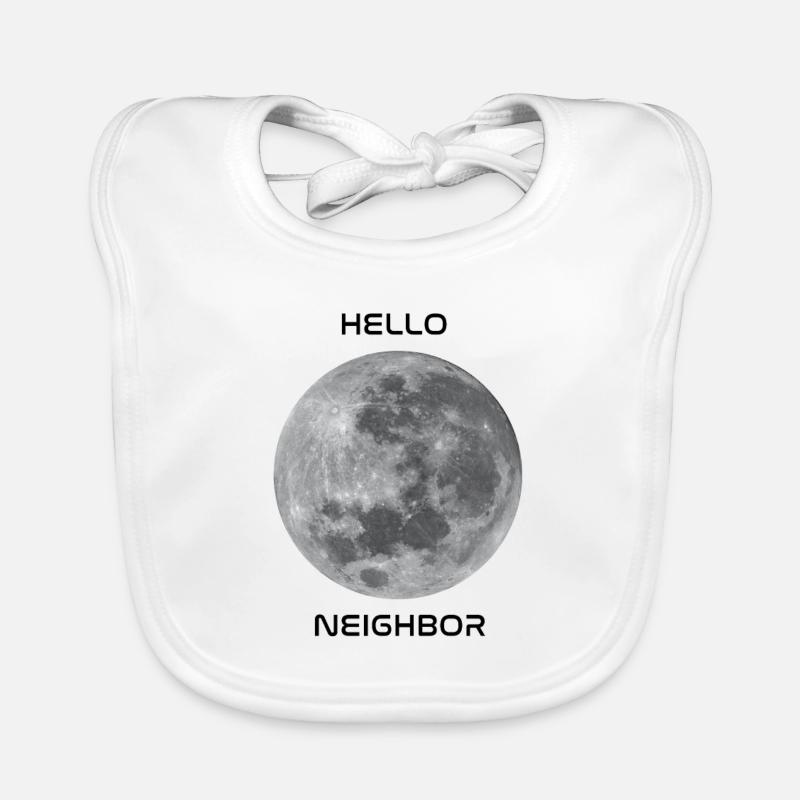 Salutations à notre objet céleste le plus proche - la lune! Bavoir bio Bébé