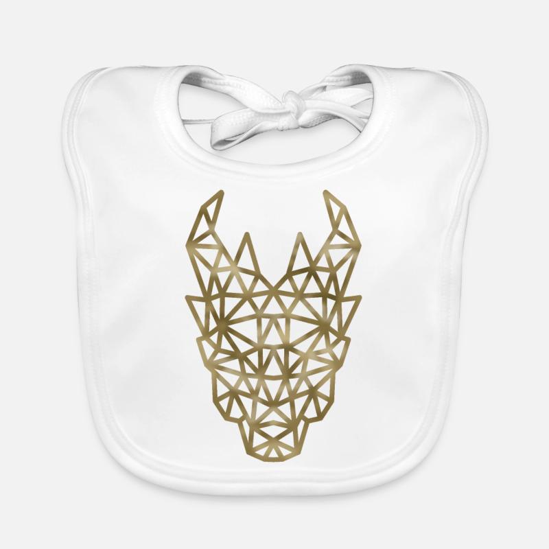 Golden Grid Lines Dragon Head Organic Baby Bibs