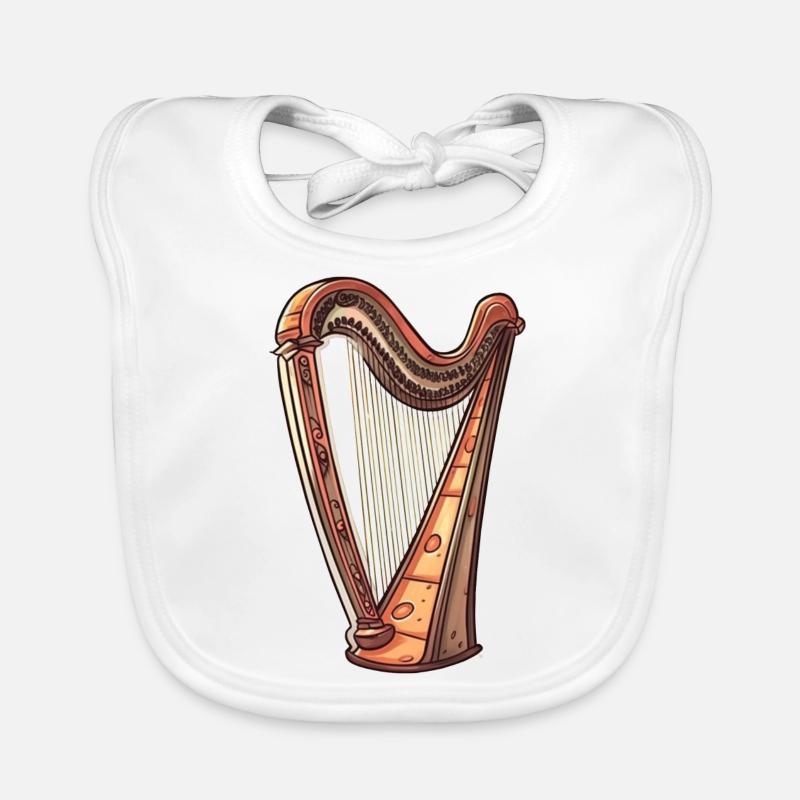 Harp in comic style Organic Baby Bibs