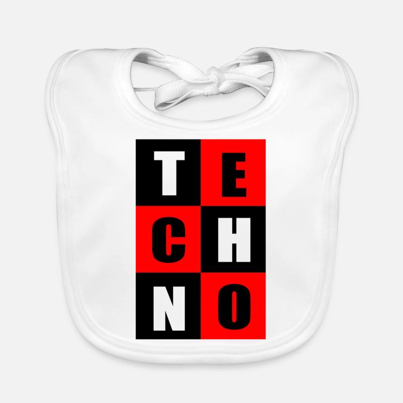 Techno red and black Organic Baby Bibs
