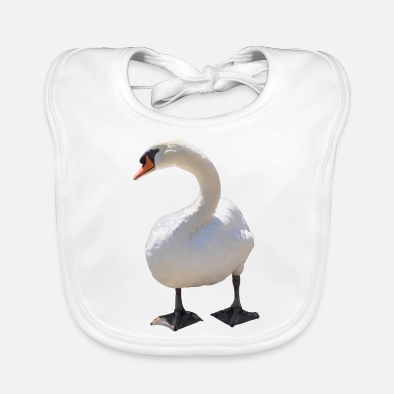 Schwan - Baby Bio-Lätzchen - Weiß