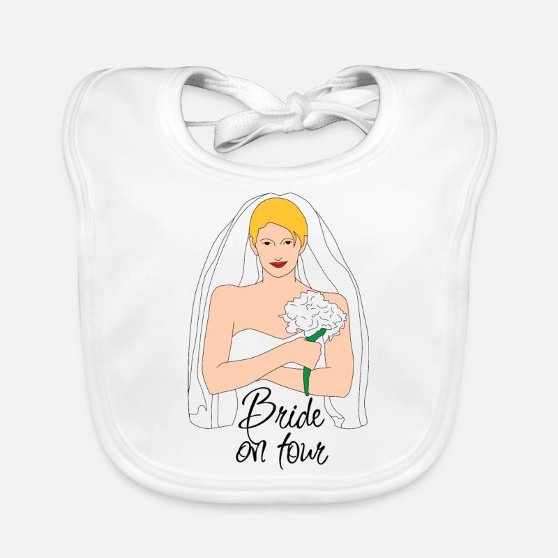 bride on tour blond 2 Organic Baby Bibs