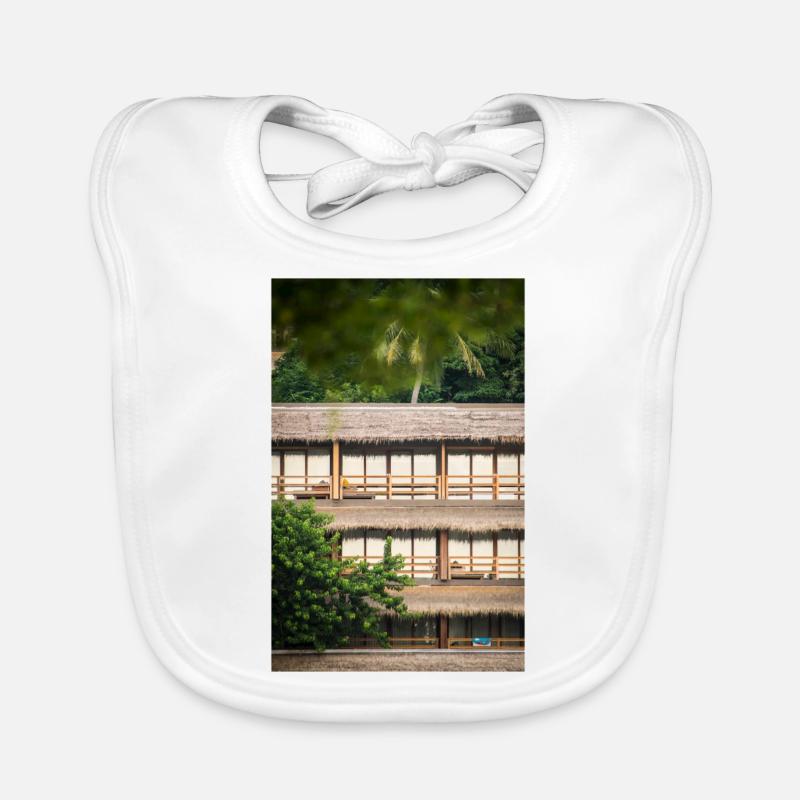 hotel under palm trees Baby Bio-Lätzchen