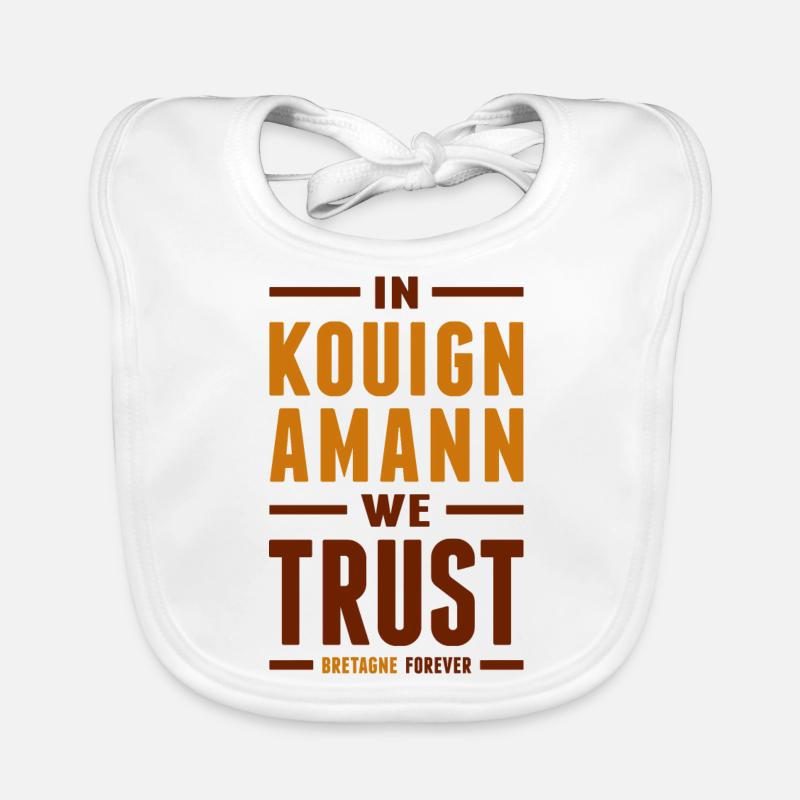 In Kouign amann we trust - Bavoir bio Bébé - blanc