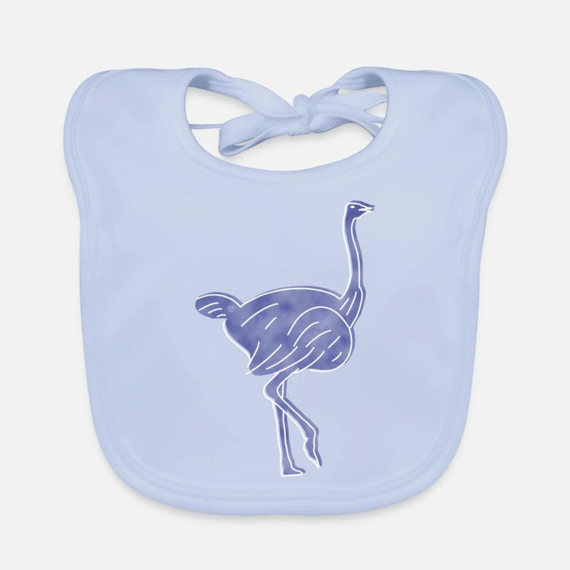 "Strauss", Boho Line Art Design, Series "Desert" Organic Baby Bibs
