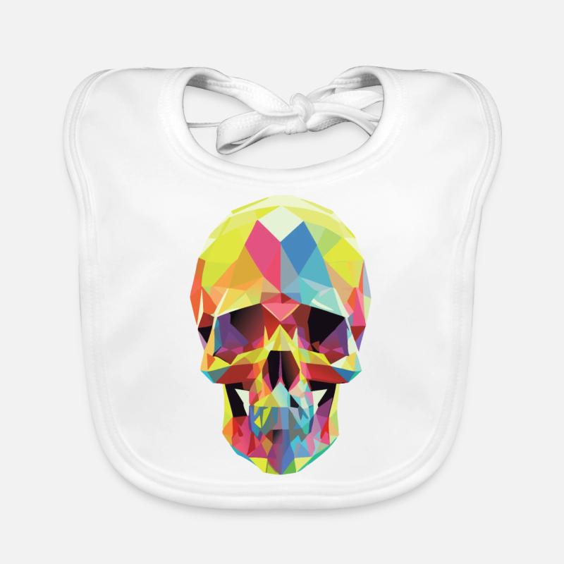 Crâne Low Poly Bavoir bio Bébé