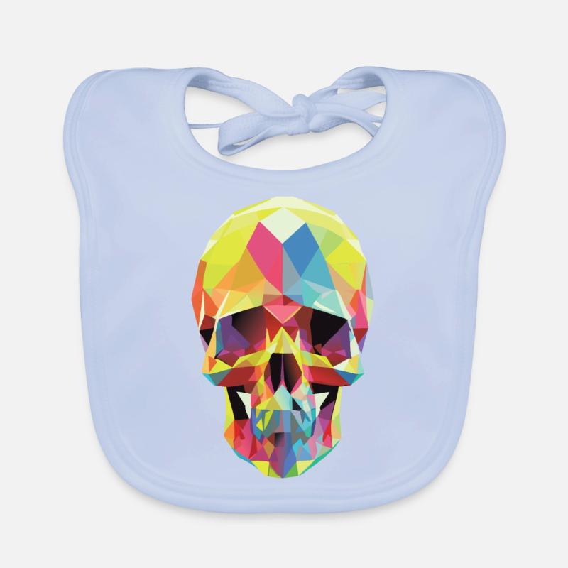 Low-Poly-Schädel Baby Bio-Lätzchen