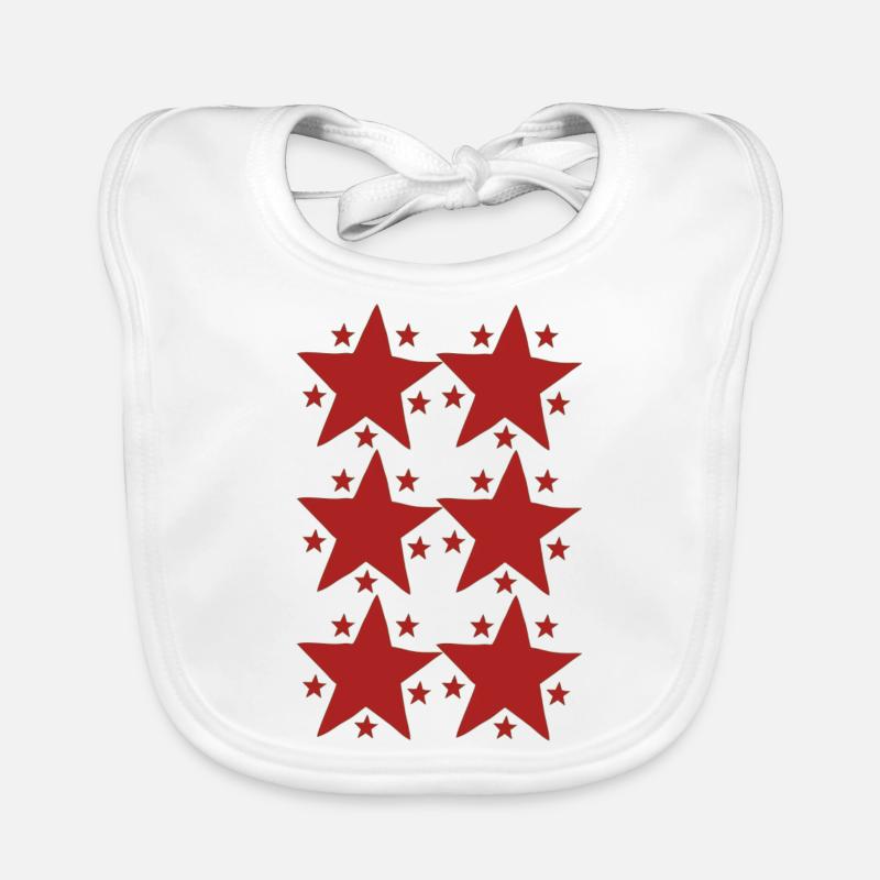 stars red Organic Baby Bibs