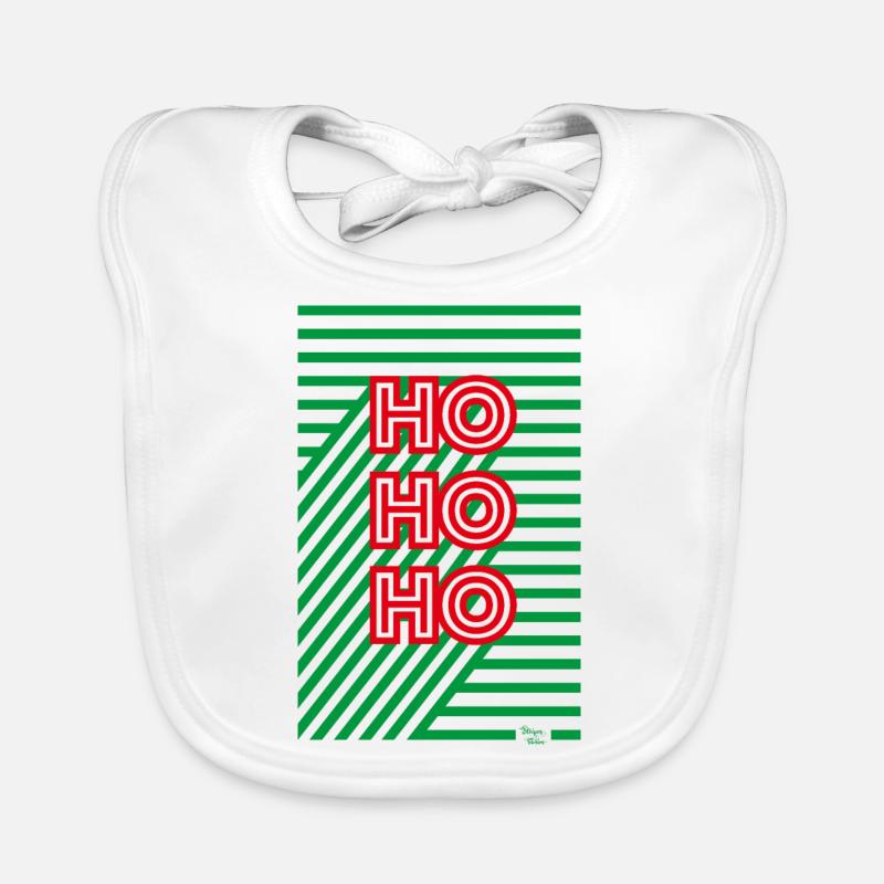 Ho Ho Ho - Frappe - Bavoir bio Bébé - blanc