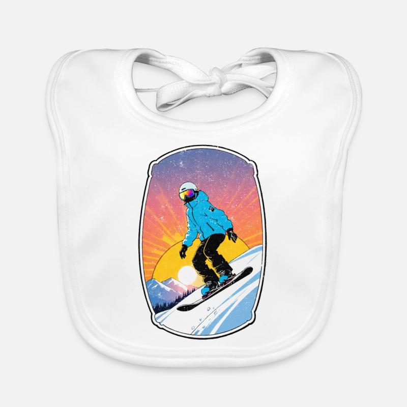 snowboard neige et ski Bavoir bio Bébé