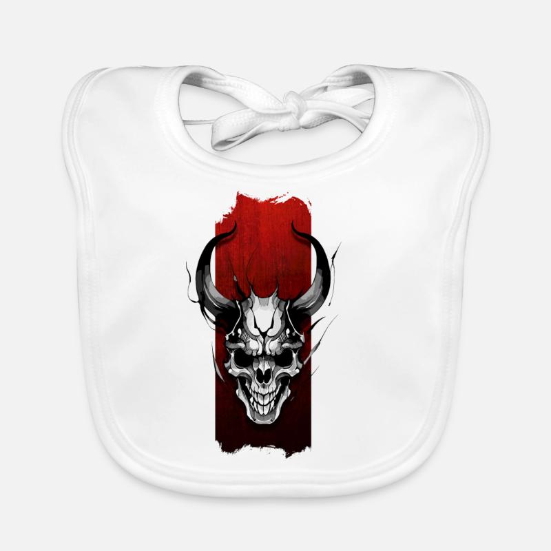 Eternal Vigil: Horned Skull Organic Baby Bibs