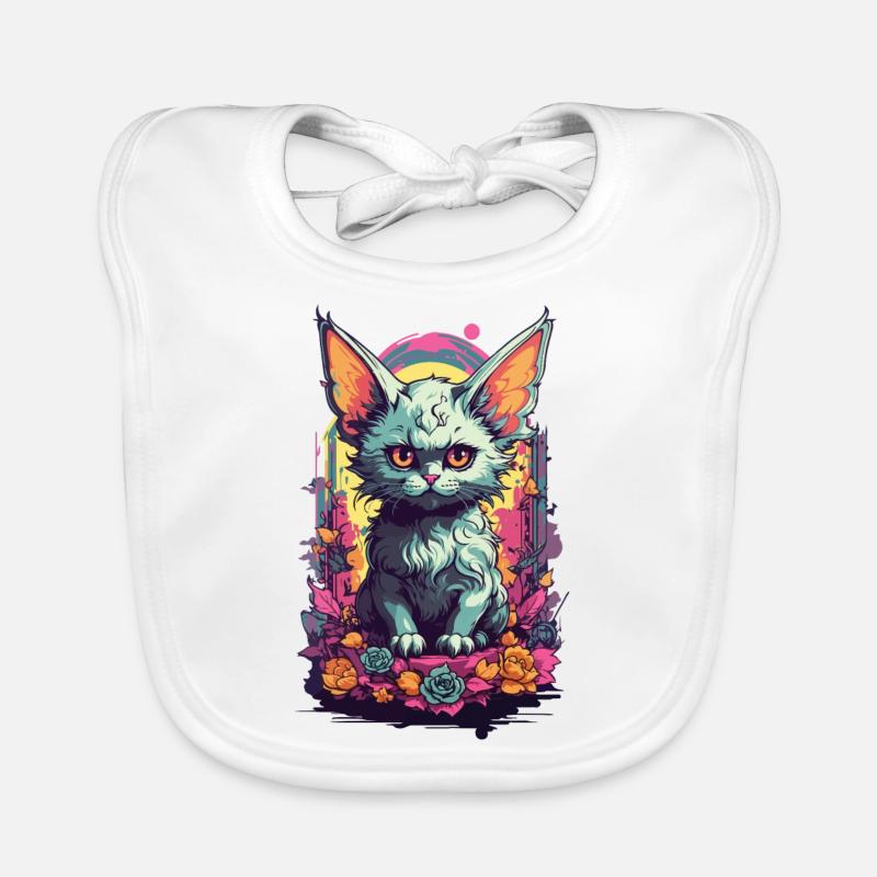 Gothic Dämon Katze in Pastell Mystisches Design Baby Bio-Lätzchen