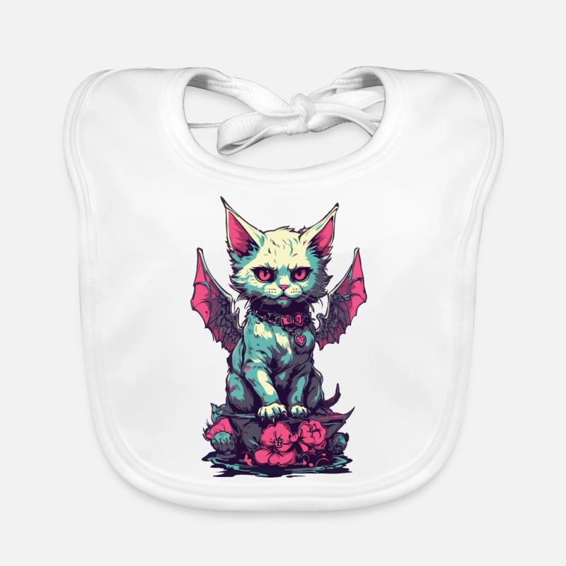 Goth chat vampire démons esthétique Bavoir bio Bébé