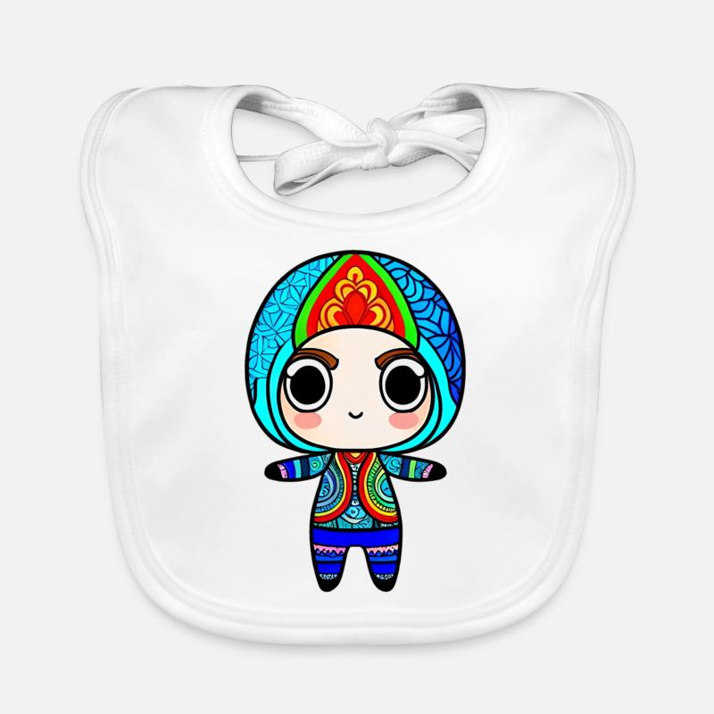 Chibi Zentangle Baby Bio-Lätzchen