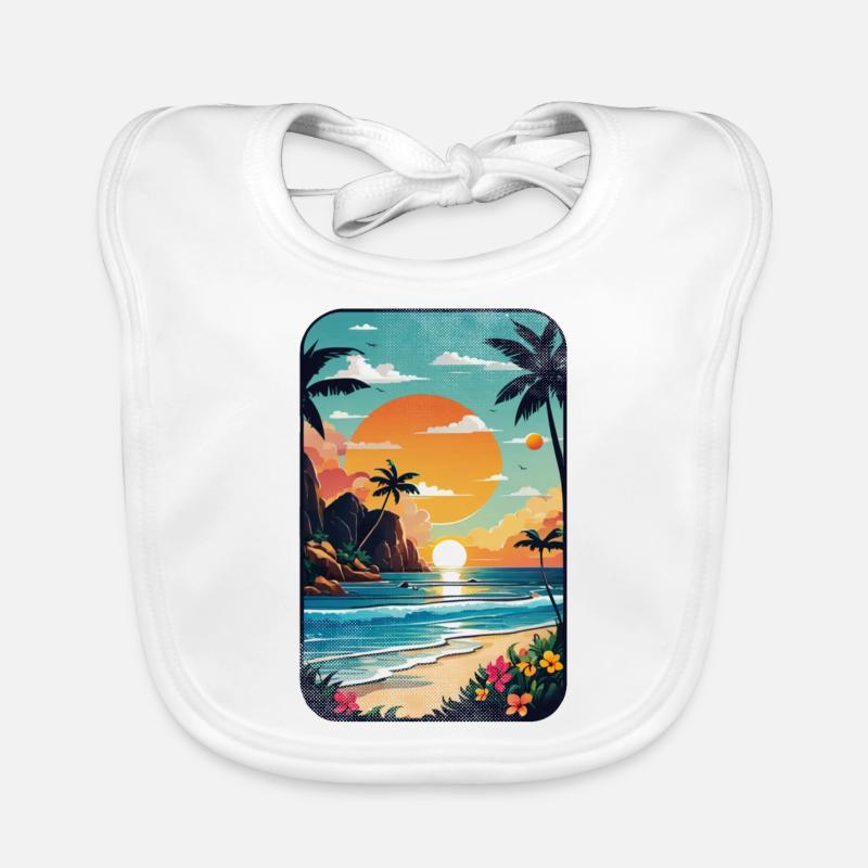 plage vacances soleil mer Bavoir bio Bébé