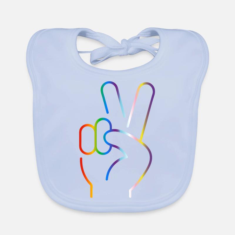 Signe de paix 2 doigts progrès fierté drapeau couleurs Bavoir bio Bébé