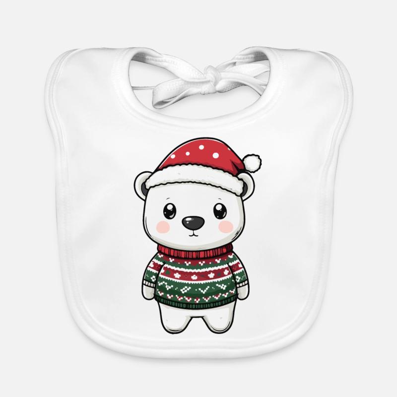 Noël de l’ours polaire Bavoir bio Bébé