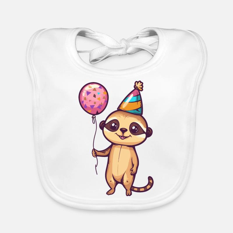 Erdmännchen Geburtstag Comic Niedlich Baby Bio-Lätzchen