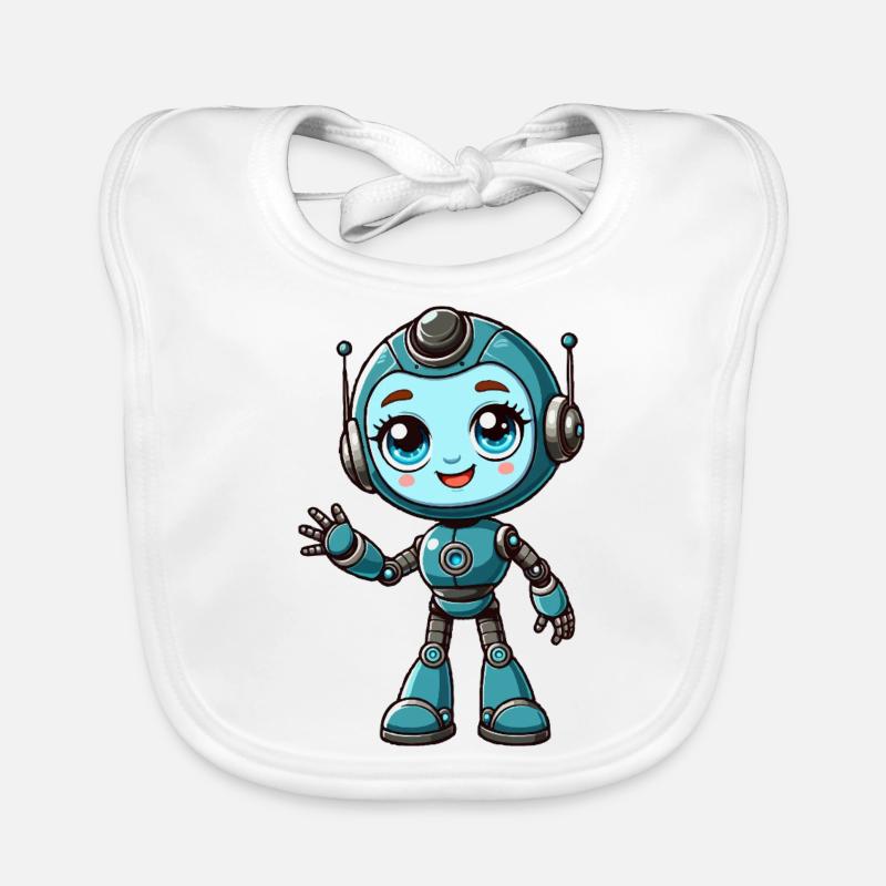 Fille robot - Bavoir bio Bébé - blanc