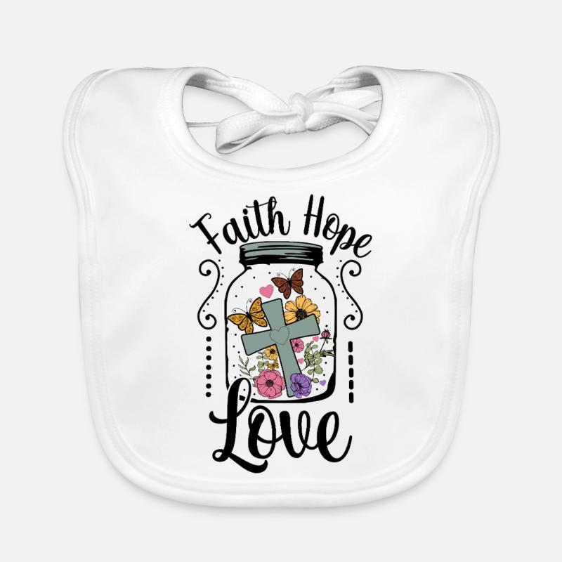 Glaube, Hoffnung, Liebe Baby Bio-Lätzchen